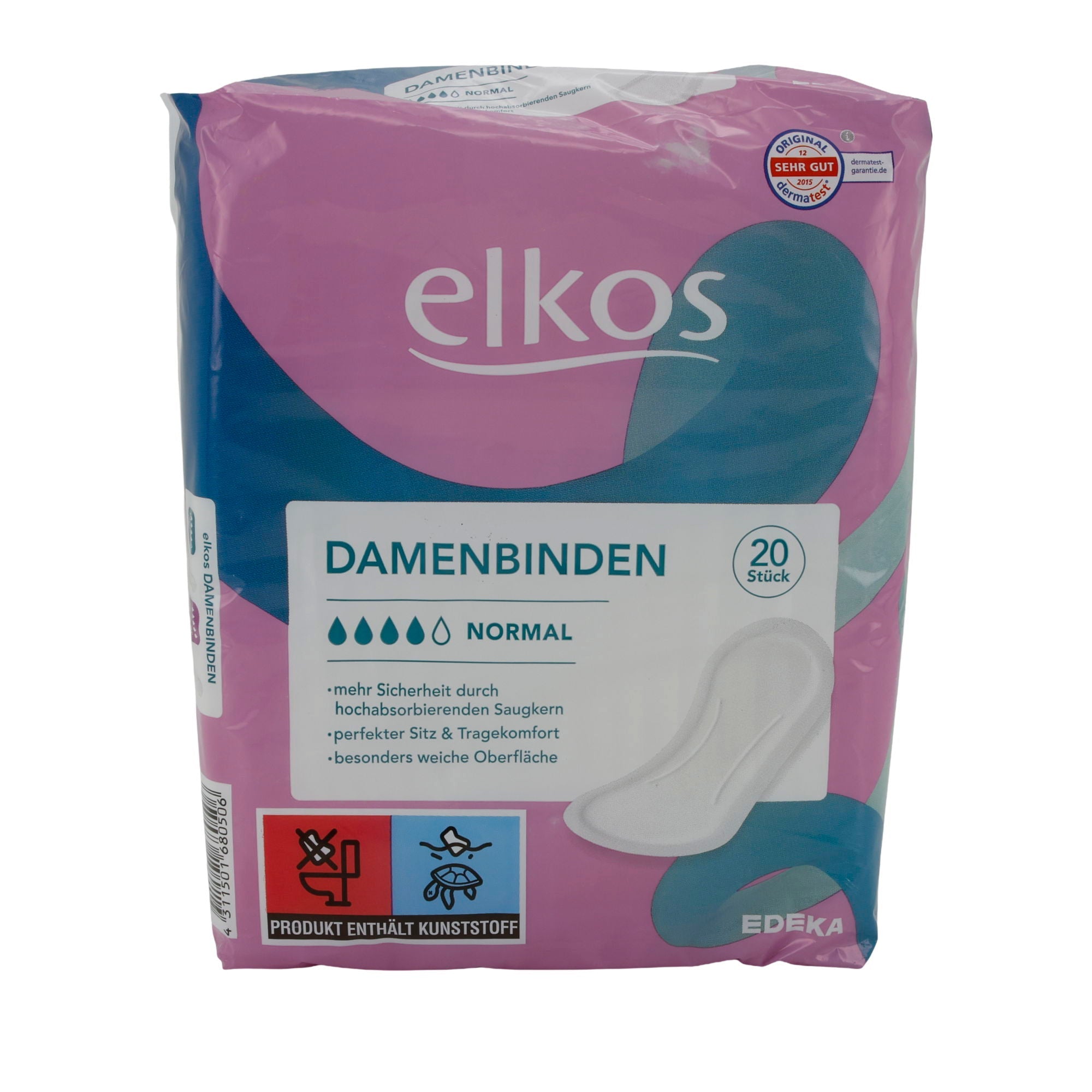 Damenbinden elkos | Normal | Weicher Schutz im Alltag | 20 Stück - Taste Your World